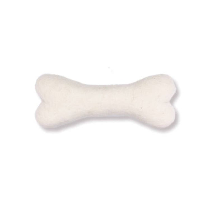 Eco Wool Dog Bones/Toys: Brown, Gray, White (Fair Trade): Light Grey / Small