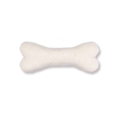 Eco Wool Dog Bones/Toys: Brown, Gray, White (Fair Trade): Light Grey / Small