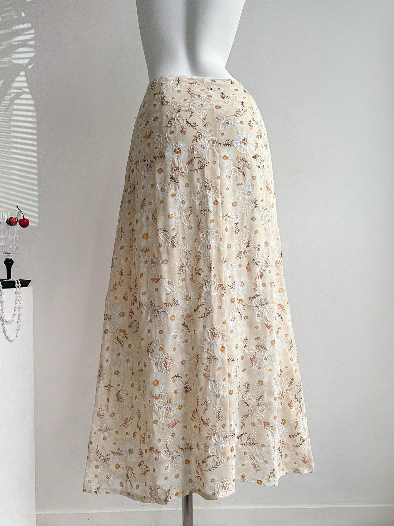 Elamini Women's New Elegant Simple Refreshing Vacation Style A-Line Skirt Fall Cloth For Women