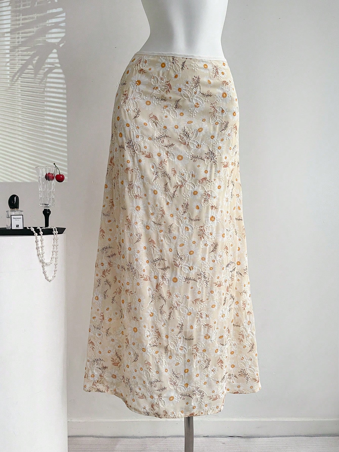 Elamini Women's New Elegant Simple Refreshing Vacation Style A-Line Skirt Fall Cloth For Women