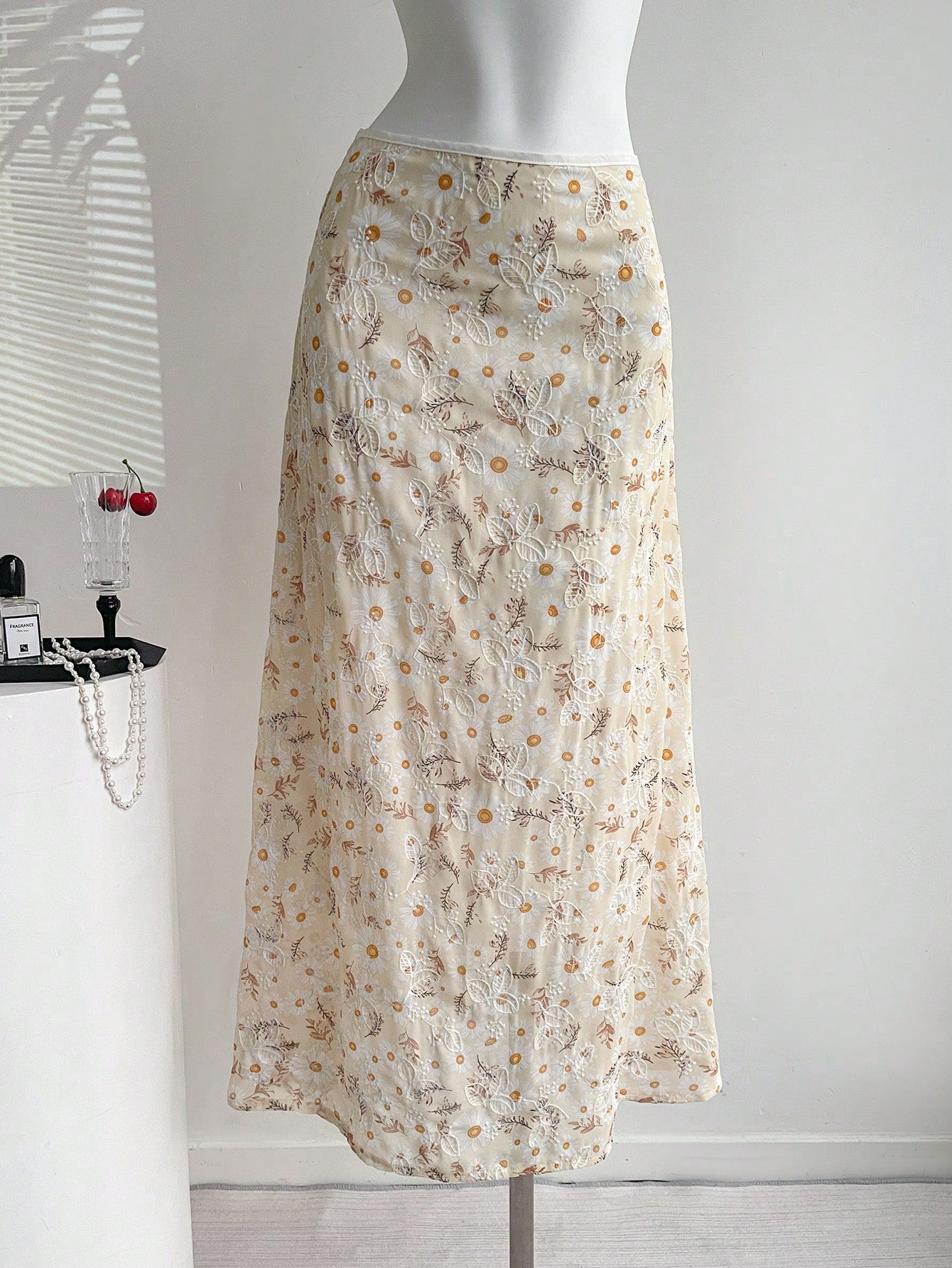 Elamini Women's New Elegant Simple Refreshing Vacation Style A-Line Skirt Fall Cloth For Women