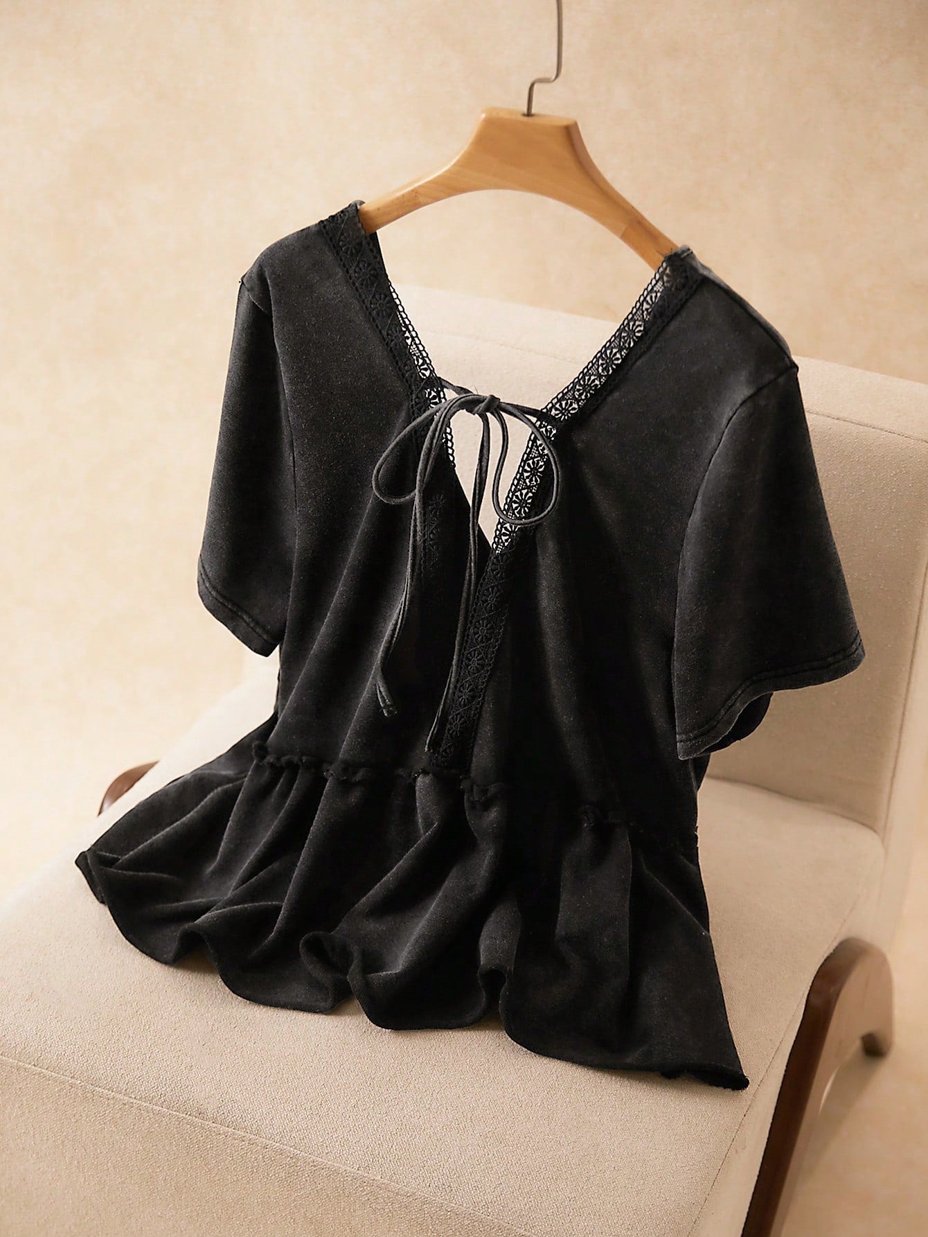 Elaquor Plus Size Casual Washed Short Sleeve T-Shirt, Summer Blouse For Women Tops Korean Style Woman Clothes Ladies Latest