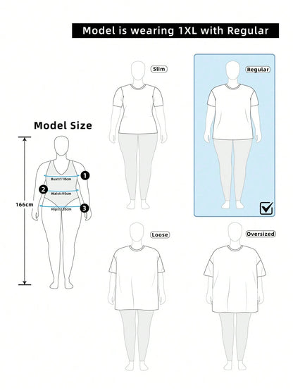 Elaquor Plus Size Casual Washed Short Sleeve T-Shirt, Summer Blouse For Women Tops Korean Style Woman Clothes Ladies Latest