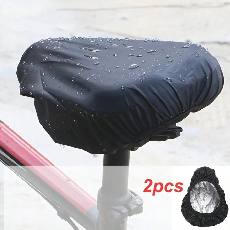 Elastic Drawstring Bike Motorcycle Seat Protection Covers, Windproof Sun‑Proof Saddle Shield Fit Most Mountain Bike And Scooter Motorcycle Saddles