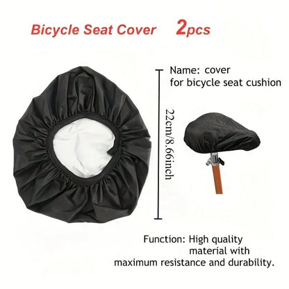 Elastic Drawstring Bike Motorcycle Seat Protection Covers, Windproof Sun‑Proof Saddle Shield Fit Most Mountain Bike And Scooter Motorcycle Saddles