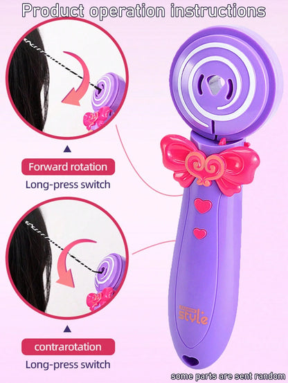 Electric Hair Braider Toy For Kids, DIY Automatic Braiding Machine Playset For Girls, 2-Strand Braid Maker, Decorative Rhinestone Accessory, Creative Braiding Toy, Easy To Use Pretend Play Toy, Gift F