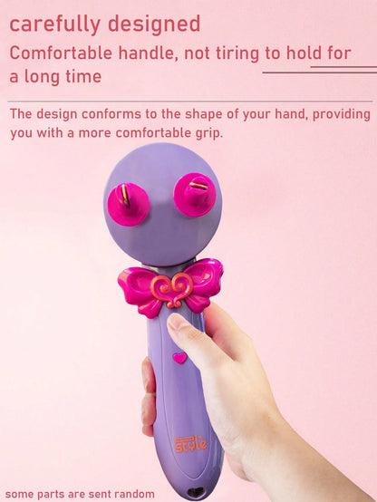 Electric Hair Braider Toy For Kids, DIY Automatic Braiding Machine Playset For Girls, 2-Strand Braid Maker, Decorative Rhinestone Accessory, Creative Braiding Toy, Easy To Use Pretend Play Toy, Gift F