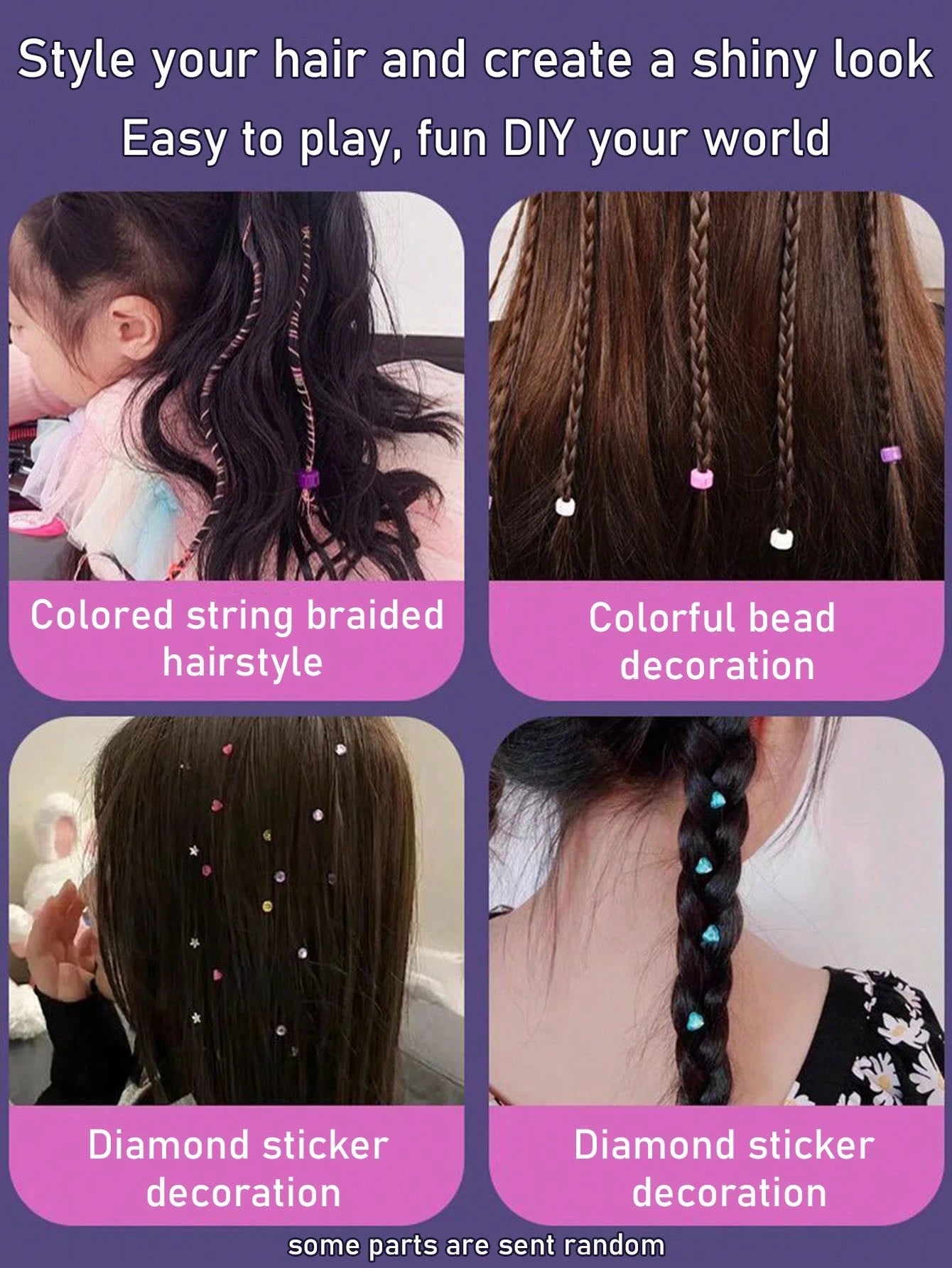 Electric Hair Braider Toy For Kids, DIY Automatic Braiding Machine Playset For Girls, 2-Strand Braid Maker, Decorative Rhinestone Accessory, Creative Braiding Toy, Easy To Use Pretend Play Toy, Gift F