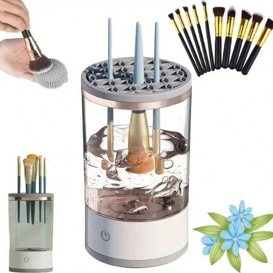 Electric Makeup Brush Cleaner Essential For Ladies, New Automatic Rotating Makeup Brush Cleaner, Lazy Must-Have Gadget, Convenient & Quick Cleaning Tool, Premium Stylish Appearance, Compatible With Ma