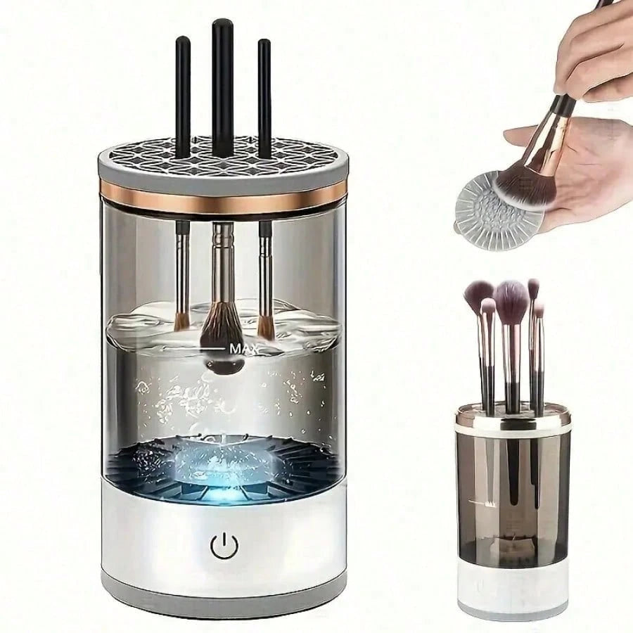 Electric Makeup Brush Cleaner Essential For Ladies, New Automatic Rotating Makeup Brush Cleaner, Lazy Must-Have Gadget, Convenient & Quick Cleaning Tool, Premium Stylish Appearance, Compatible With Ma