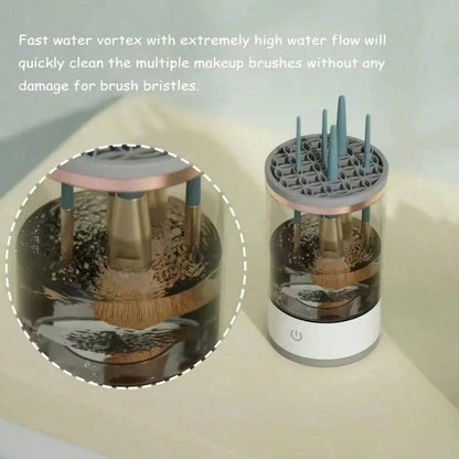 Electric Makeup Brush Cleaner Essential For Ladies, New Automatic Rotating Makeup Brush Cleaner, Lazy Must-Have Gadget, Convenient & Quick Cleaning Tool, Premium Stylish Appearance, Compatible With Ma