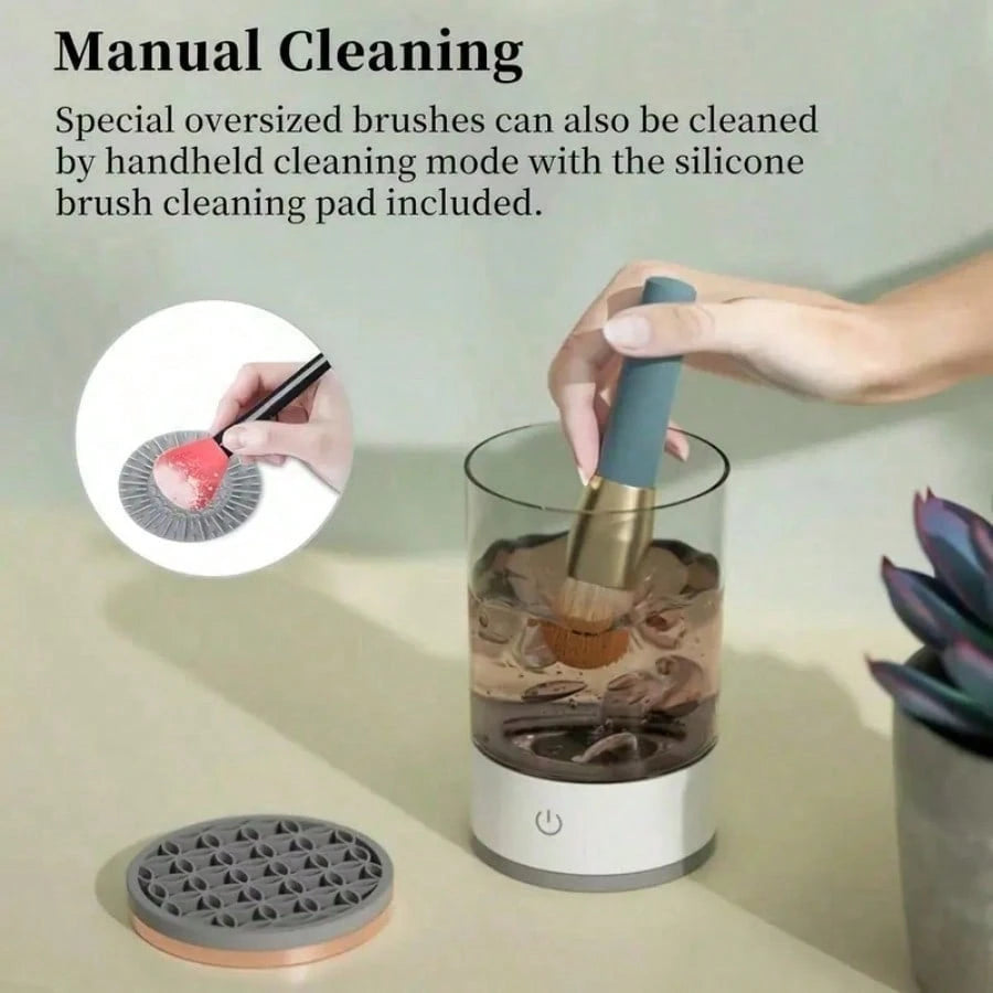 Electric Makeup Brush Cleaner Essential For Ladies, New Automatic Rotating Makeup Brush Cleaner, Lazy Must-Have Gadget, Convenient & Quick Cleaning Tool, Premium Stylish Appearance, Compatible With Ma