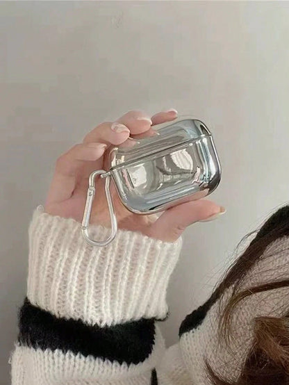 Electroplated Protective Cover Case Compatible With AirPods 1/2/Pro 3, Soft TPU Case Compatible With AirPods 4, Comes With 1 Earphone Hook