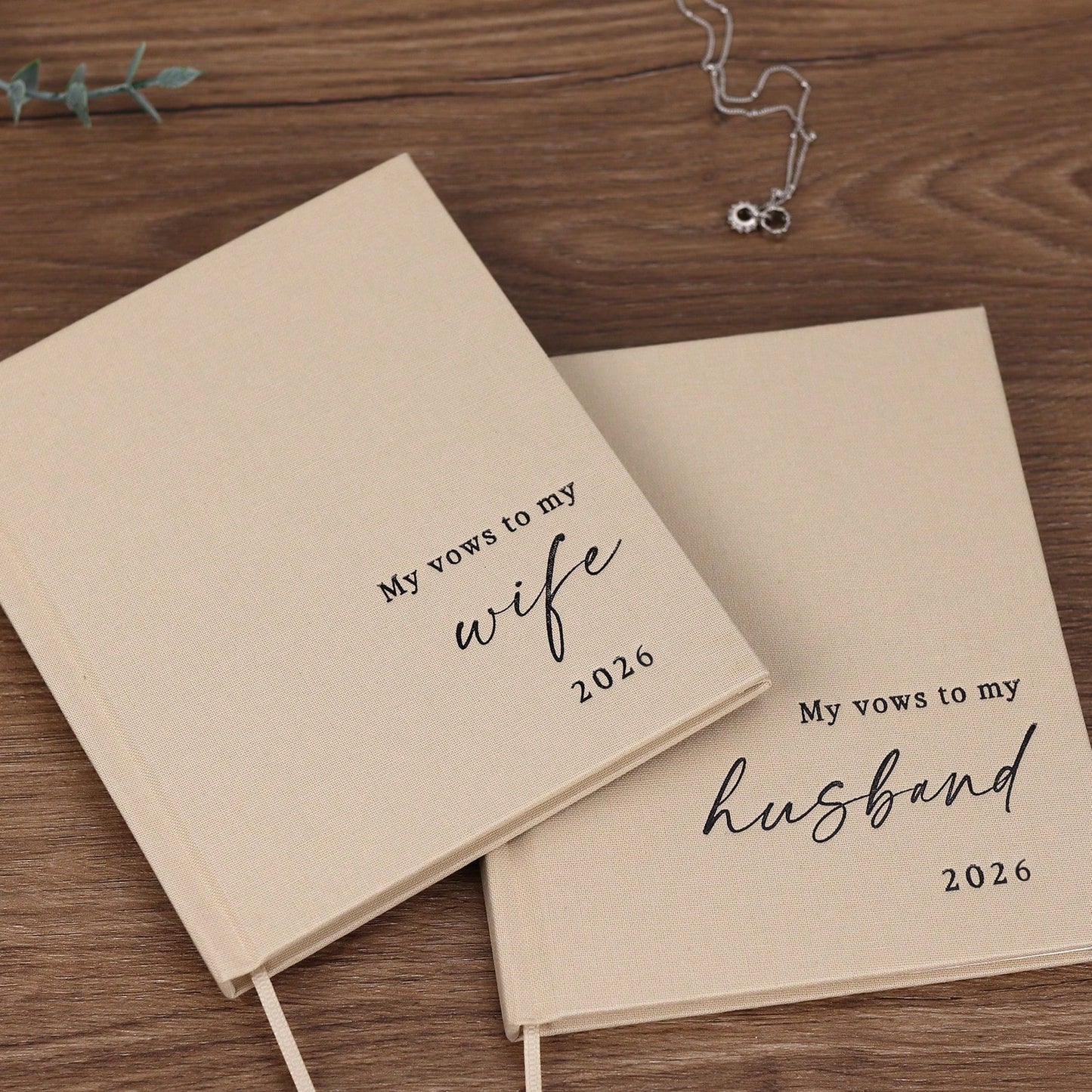 Elegant Wedding Vow Books His And Hers- 2 Packs 2026 Year His & Hers Book- Linen Hardcover Bride And Groom Notebook For Ceremony Vows- Bookmark & Lined Pages- Renewal & Wedding Must Haves School S