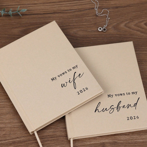Elegant Wedding Vow Books His And Hers- 2 Packs 2026 Year His & Hers Book- Linen Hardcover Bride And Groom Notebook For Ceremony Vows- Bookmark & Lined Pages- Renewal & Wedding Must Haves School S
