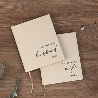 Elegant Wedding Vow Books His And Hers- 2 Packs 2026 Year His & Hers Book- Linen Hardcover Bride And Groom Notebook For Ceremony Vows- Bookmark & Lined Pages- Renewal & Wedding Must Haves School S
