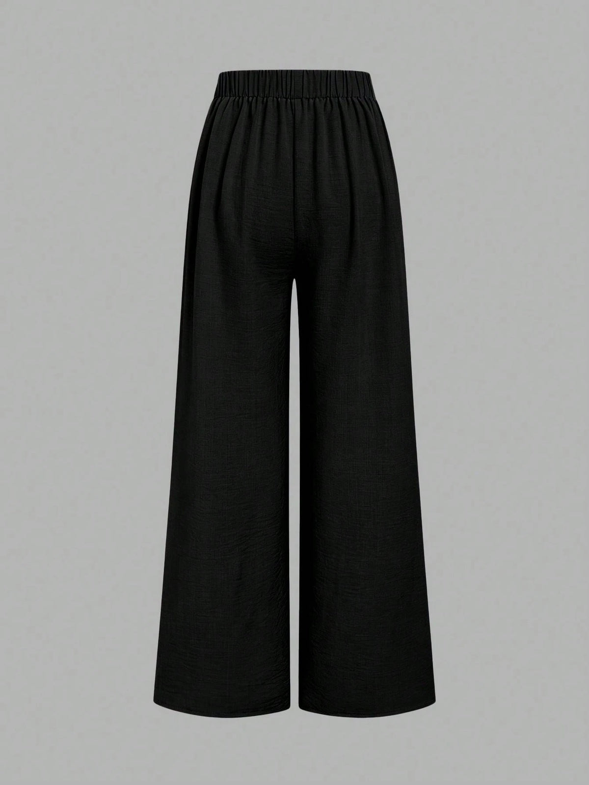 Elenzga Apricot Linen High Waist Wide Leg Pants Women Summer Design Flared Slimming Elegant Commute Casual Long Pants