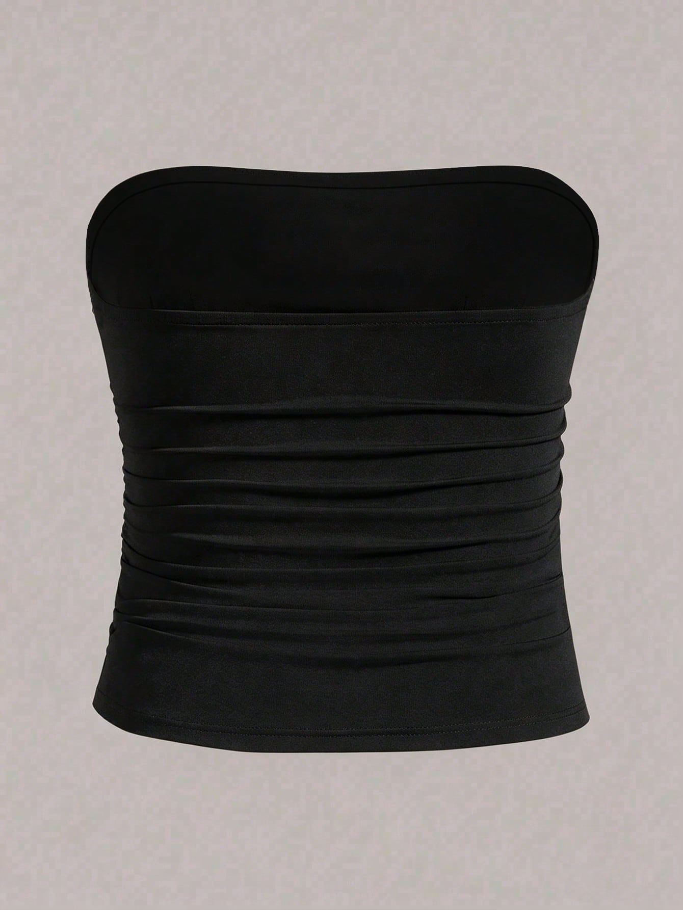 Elenzga Plus Size Women Casual Solid Color Fitted Tube Top, Summer