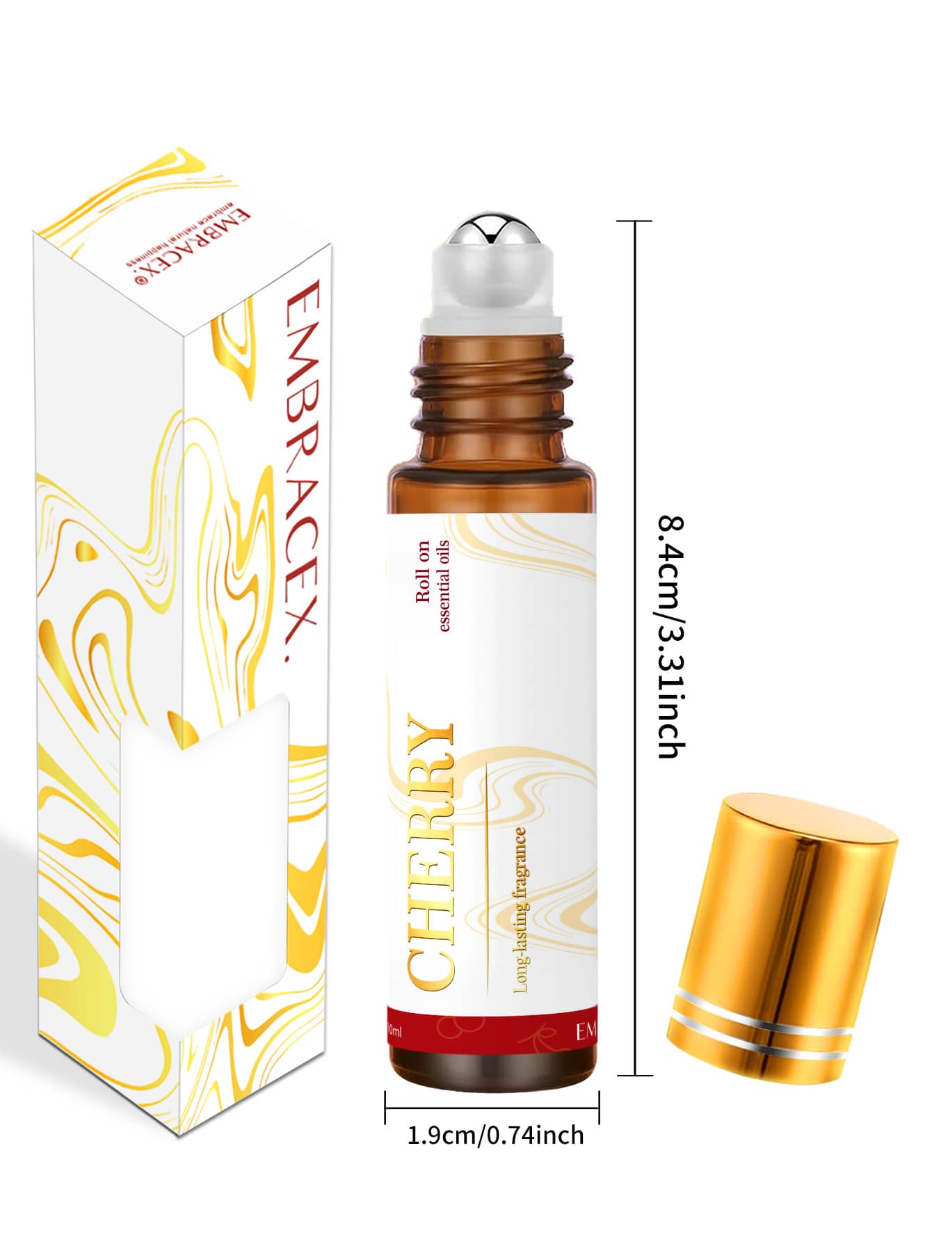 EMBRACEX. 10ml Cherry- Red Cherry Essential Oil| Women's Roll-On Fragrance Oil, Fruity Scented Oil, Women's Gift| Leather Care, Car Air Freshener| Long-Lasting Aroma| Suitable For Humidifiers, Di