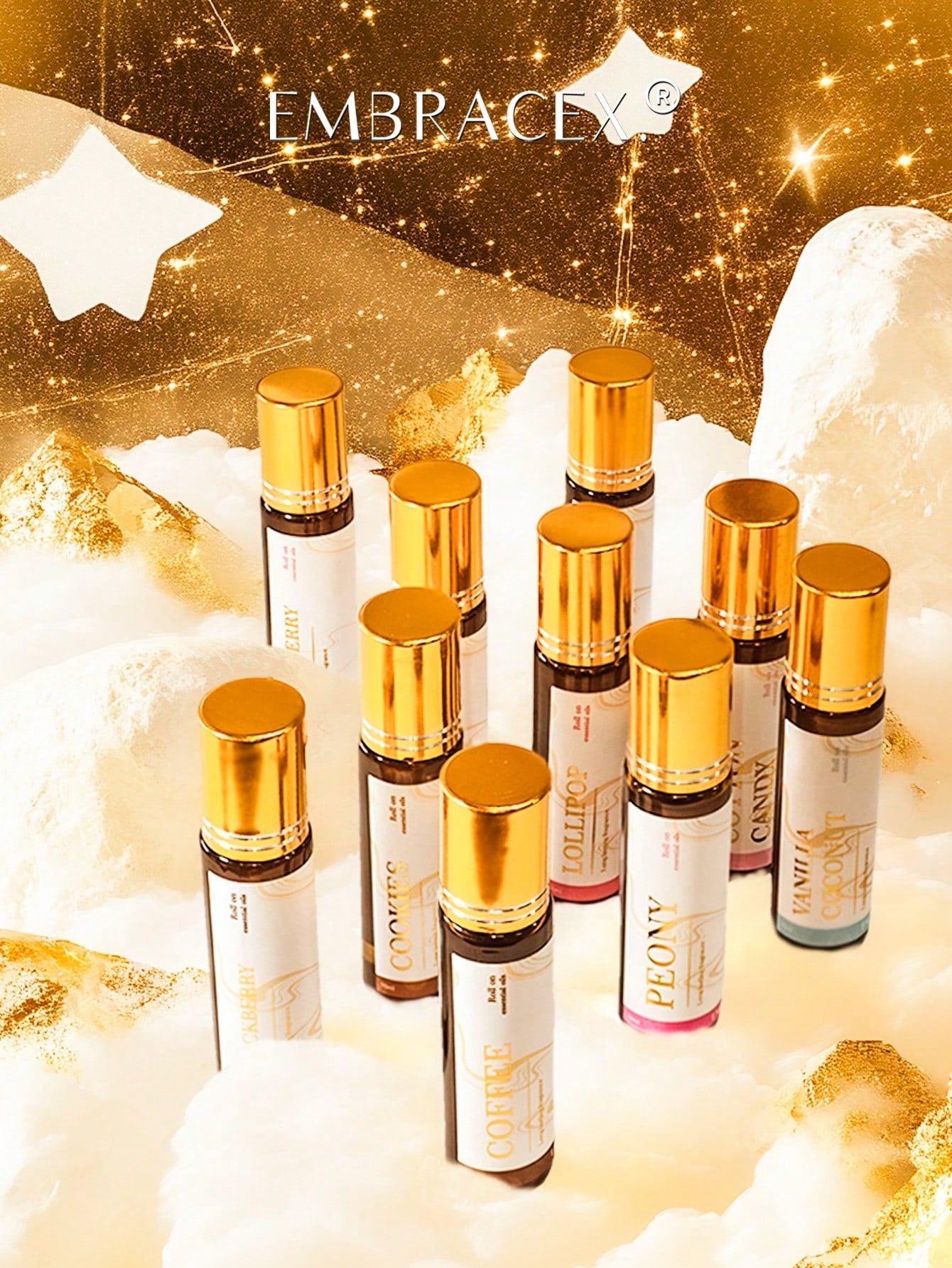 EMBRACEX. 10ml Cookies Perfume Essential Oils Roller Perfume Roll On Perfume Oil For Roll-On Diffuser Essential Oil FOR Candles Scented Perfume Candle Humidifier Refill,Mini Perfume Perfumes Para Homb