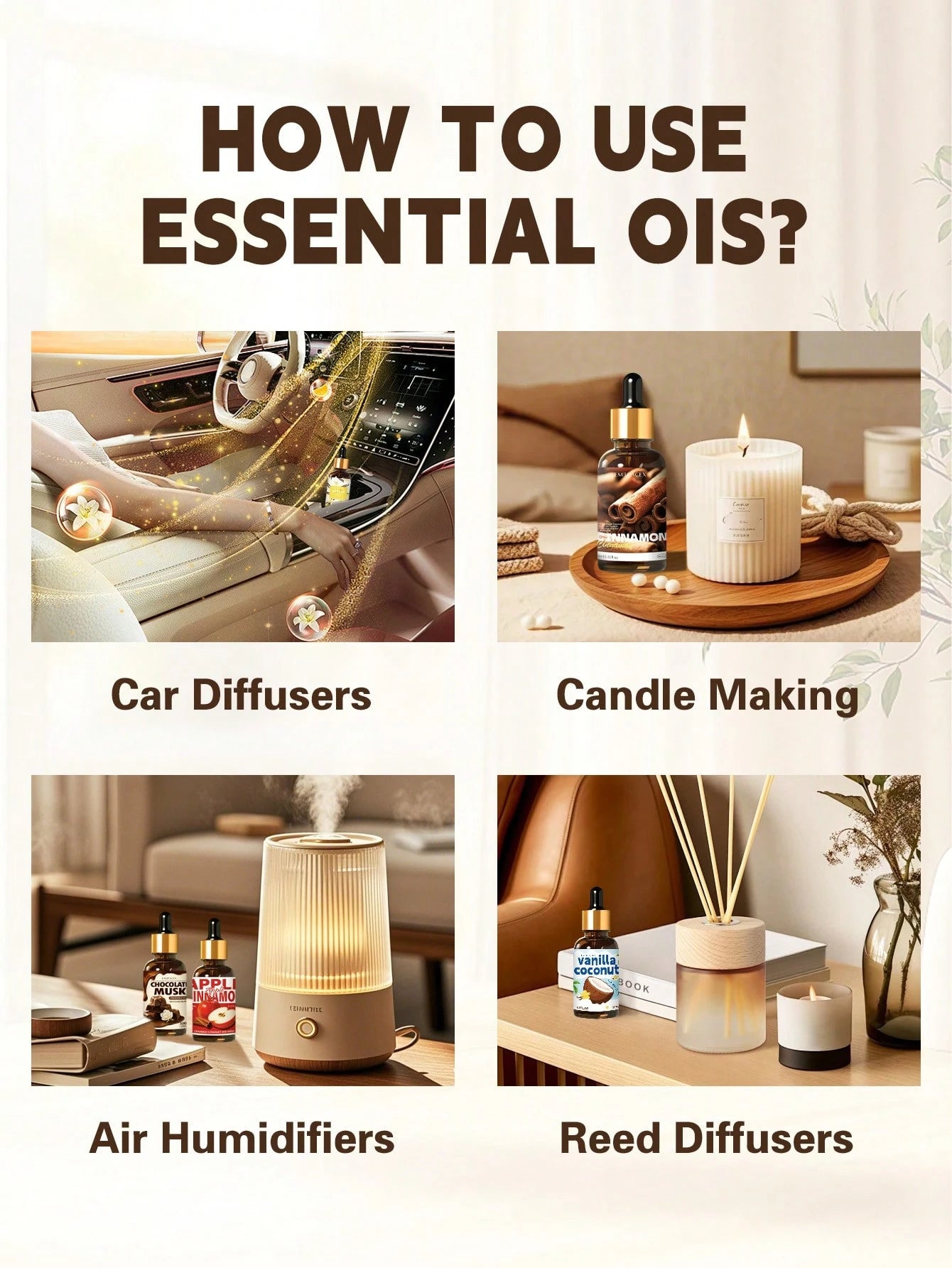 EMBRACEX. 30ml Essential Oil With Dropper, Gift Suitable For Aromatherapy Diffuser, Humidifier, Massage, Bath And Relaxation, Plant-Based Fragrance Oil, Car Air Freshener, Home Decor, Household Items