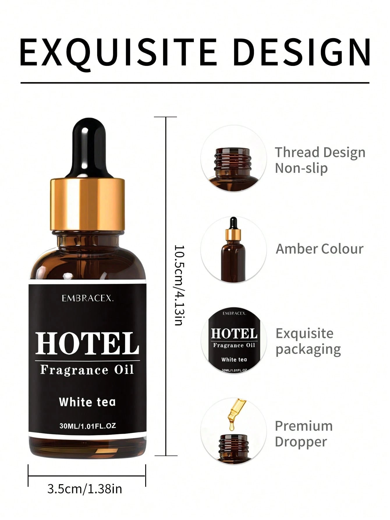 EMBRACEX. 30ml Essential Oil With Dropper, Gift Suitable For Aromatherapy Diffuser, Humidifier, Massage, Bath And Relaxation, Plant-Based Fragrance Oil, Car Air Freshener, Home Decor, Household Items
