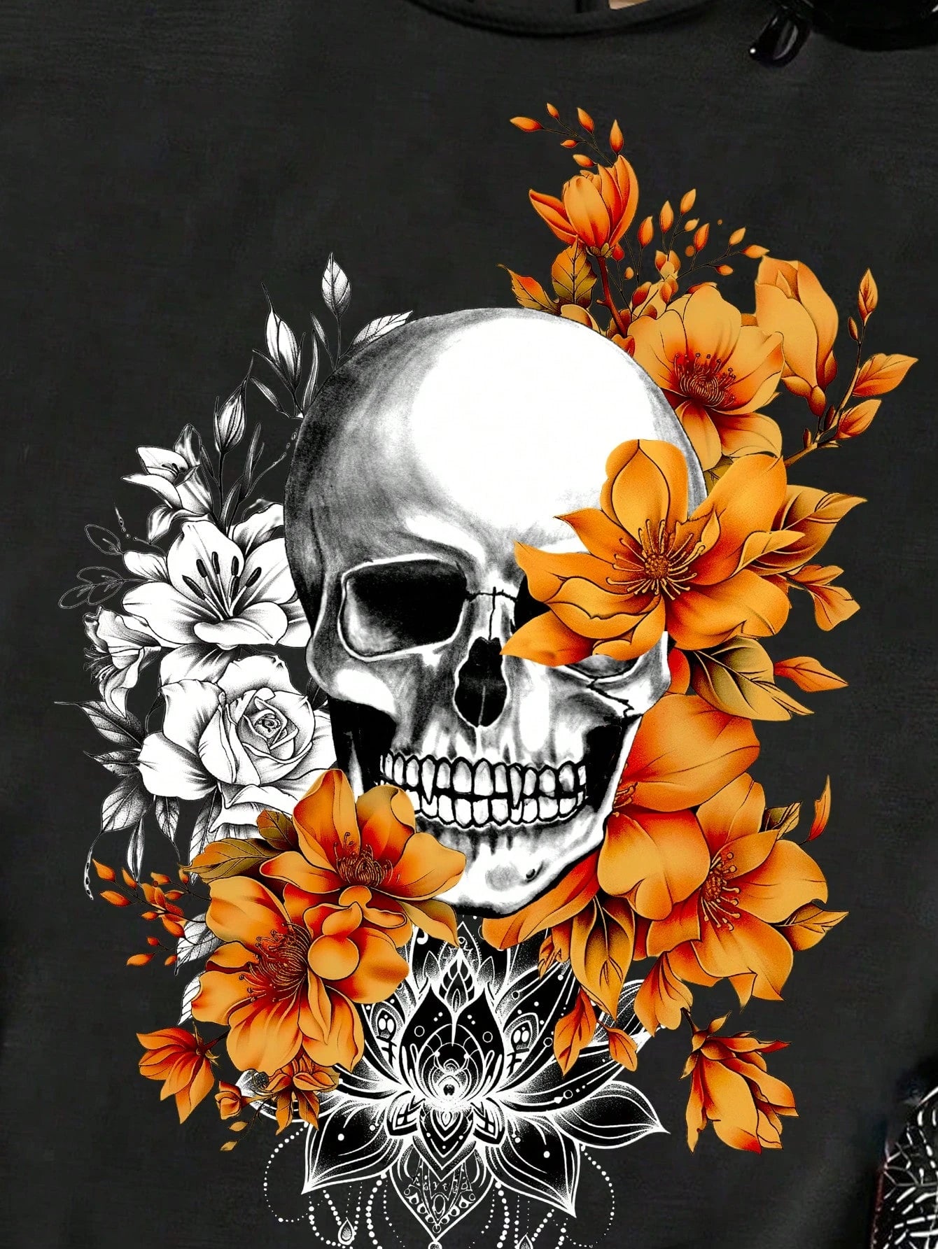 EMERY ROSE Casual Floral & Skull Pattern Fitted Round Neck Crisscross Back Tank Top, Women Plus Size For Summer Back To School,Flower/Vacation/Spring