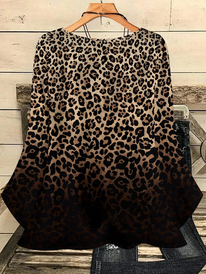 EMERY ROSE Plus Size Women Casual All-Over Print Loose Fit Round Neck 3/4 Sleeve Blouse,Spring/Summer/Vacation Fall