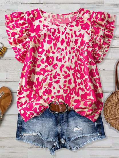 EMERY ROSE Plus Size Women Floral Print Round Neck Casual Versatile Daily Wear Shirt