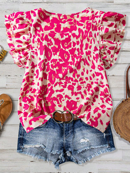 EMERY ROSE Plus Size Women Floral Print Round Neck Casual Versatile Daily Wear Shirt