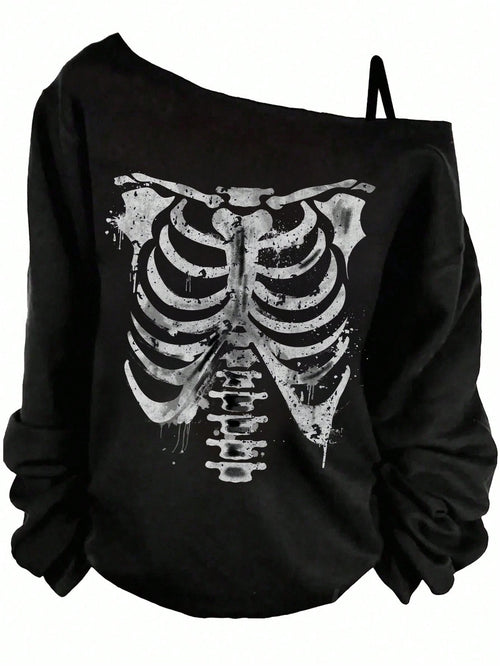 EMERY ROSE Plus Size Women's Casual Simple Skull Graphic Spaghetti Strap Tank Top,Spring/Summer/Vacation Fall