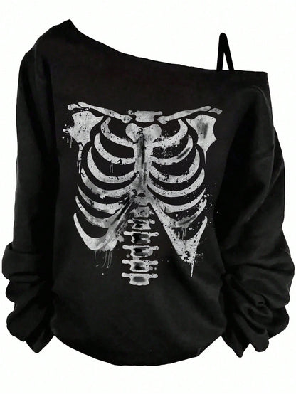 EMERY ROSE Plus Size Women's Casual Simple Skull Graphic Spaghetti Strap Tank Top,Spring/Summer/Vacation Fall