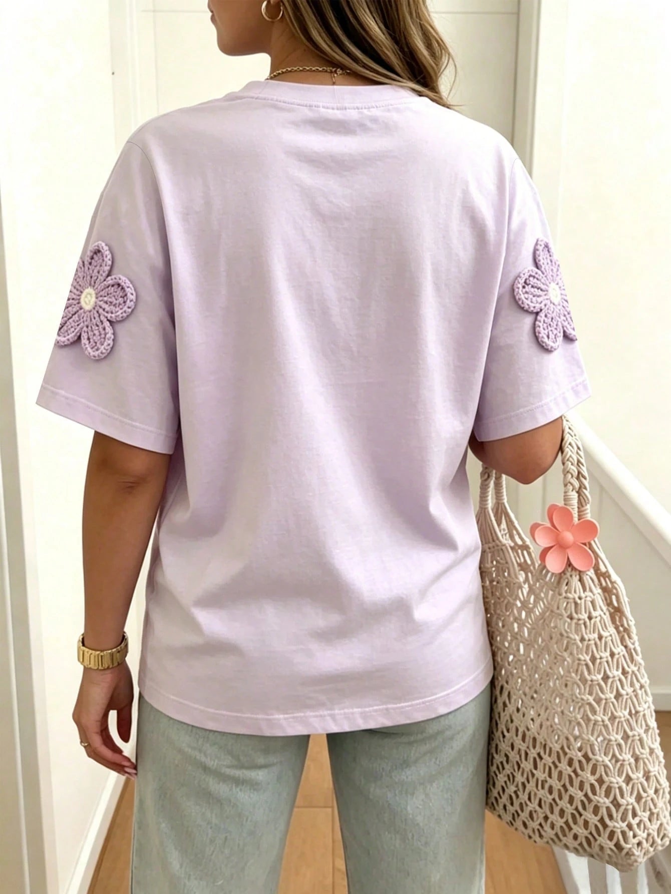 EMERY ROSE Retro Women's T-Shirt, Casual Street Style Crew Neck Sweatshirt, Elegant Summer Top, Plus Size Women