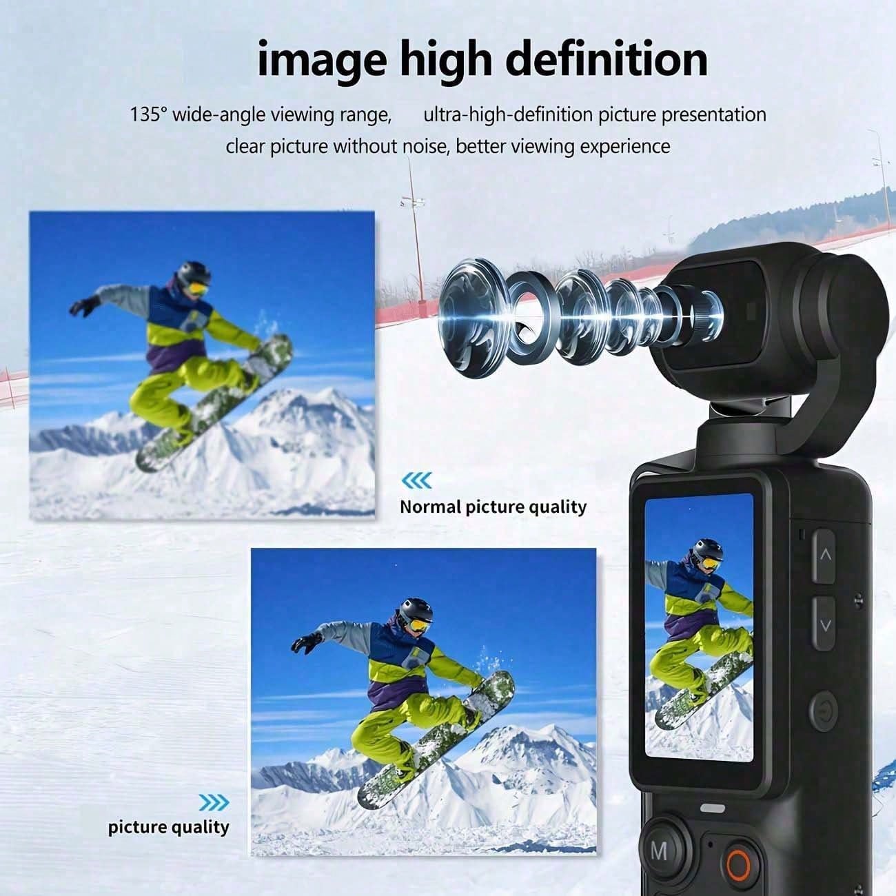 Entry-Level Professional Vlog Handheld Camera (Includes 32GB SD Card) 180° Rotating Lens Dual Fill Light (Shooting + Recording), Entry-Level Professional Camera, 2000mAh Long Battery Life, Suitable Fo