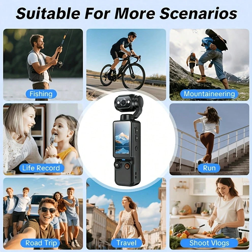 Entry-Level Professional Vlog Handheld Camera (Includes 32GB SD Card) 180° Rotating Lens Dual Fill Light (Shooting + Recording), Entry-Level Professional Camera, 2000mAh Long Battery Life, Suitable Fo