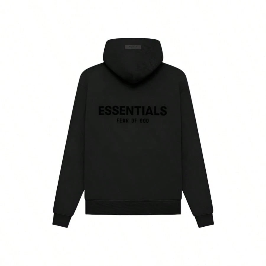 Essentials Fear Of God SS22 Dark Oatmeal Flocking Hoodie, Unisex Loose Drop Shoulder Sweatshirt, Runs 1 Size Large
