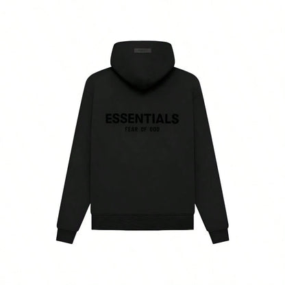 Essentials Fear Of God SS22 Dark Oatmeal Flocking Hoodie, Unisex Loose Drop Shoulder Sweatshirt, Runs 1 Size Large