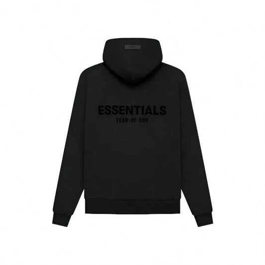 Essentials Fear Of God SS22 Dark Oatmeal Flocking Hoodie, Unisex Loose Drop Shoulder Sweatshirt, Runs 1 Size Large