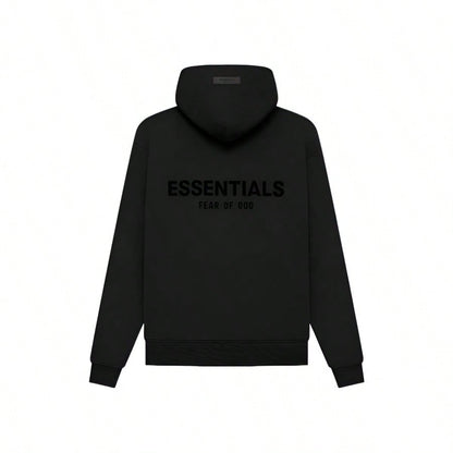 Essentials Fear Of God SS22 Dark Oatmeal Flocking Hoodie, Unisex Loose Drop Shoulder Sweatshirt, Runs 1 Size Large