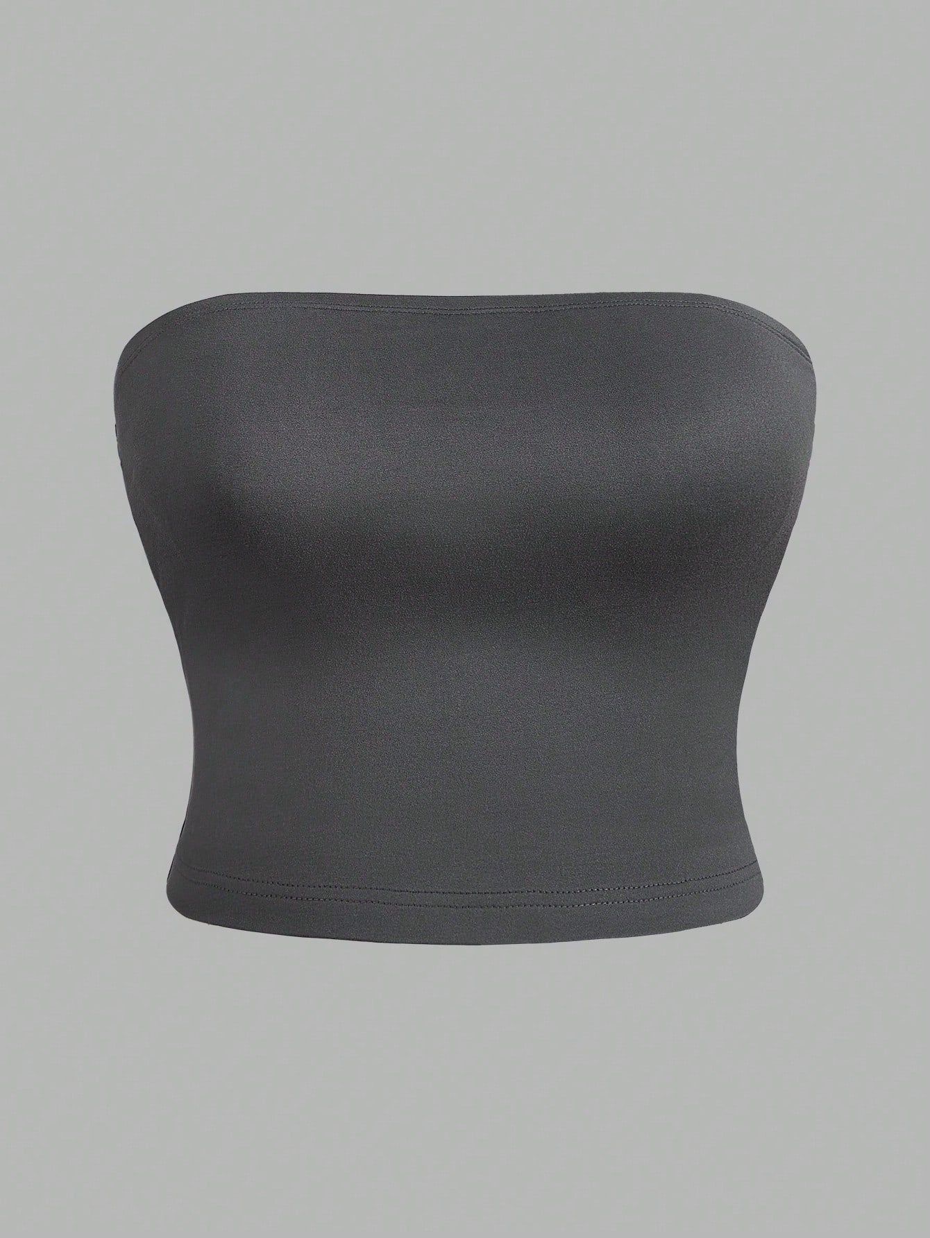 Essnce Casual Simple Solid Color Plus Size Women's Tube Top Set, 4pcs, Suitable For Summer Suitable For Going Out