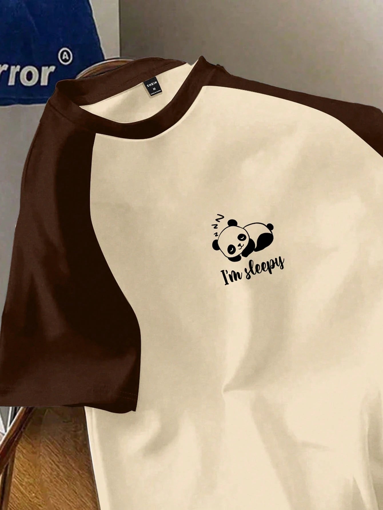 Essnce HAPPY Cute Panda Print Fitted Round Neck Short Sleeve T-Shirt For Women, Suitable For Summer