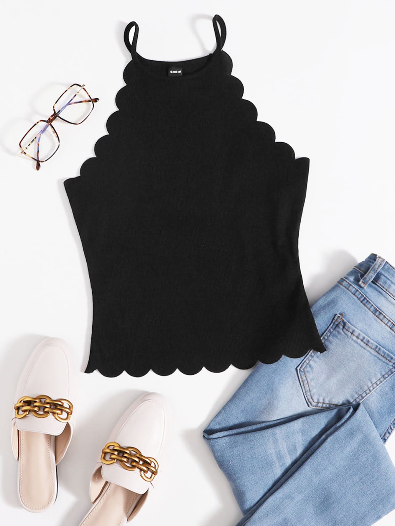 Essnce Scallop Edge Halter Top, Going Out Top