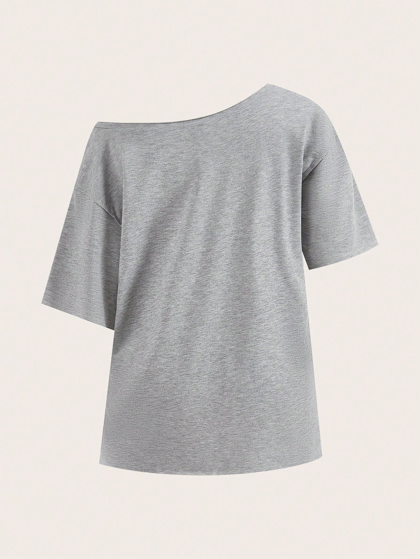 Essnce Women's Casual Graphic Simple 98 Letter Print Dropped Shoulder T-Shirt, Summer Graphic Tee Suitable For Going Out School Day Time Back-To-School Grey
