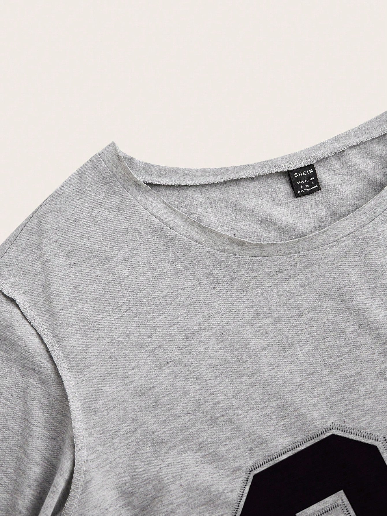 Essnce Women's Casual Graphic Simple 98 Letter Print Dropped Shoulder T-Shirt, Summer Graphic Tee Suitable For Going Out School Day Time Back-To-School Grey