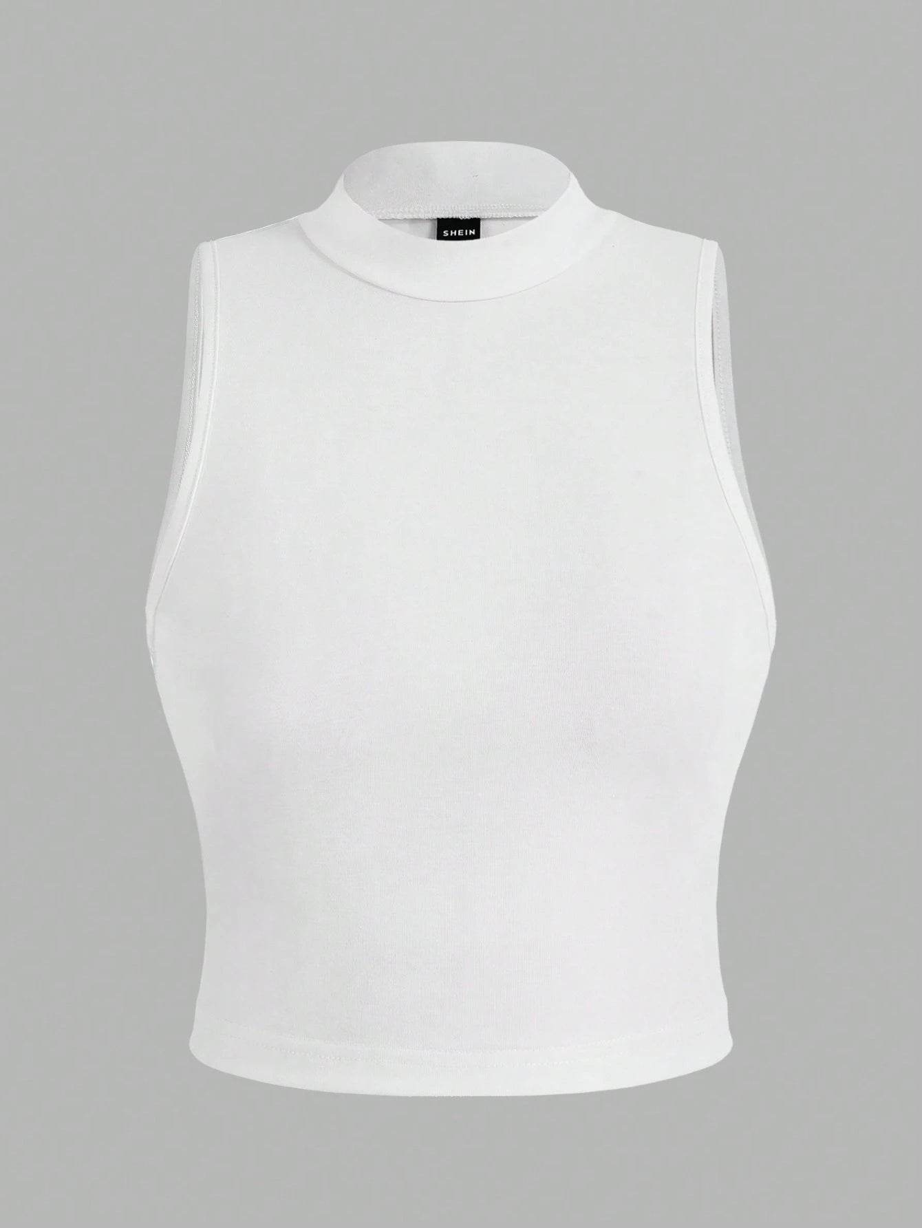 EZwear 2pcs Plus Size Minimalist High Neck Sleeveless Top Set, Suitable For Spring/Summer, Spring Break
