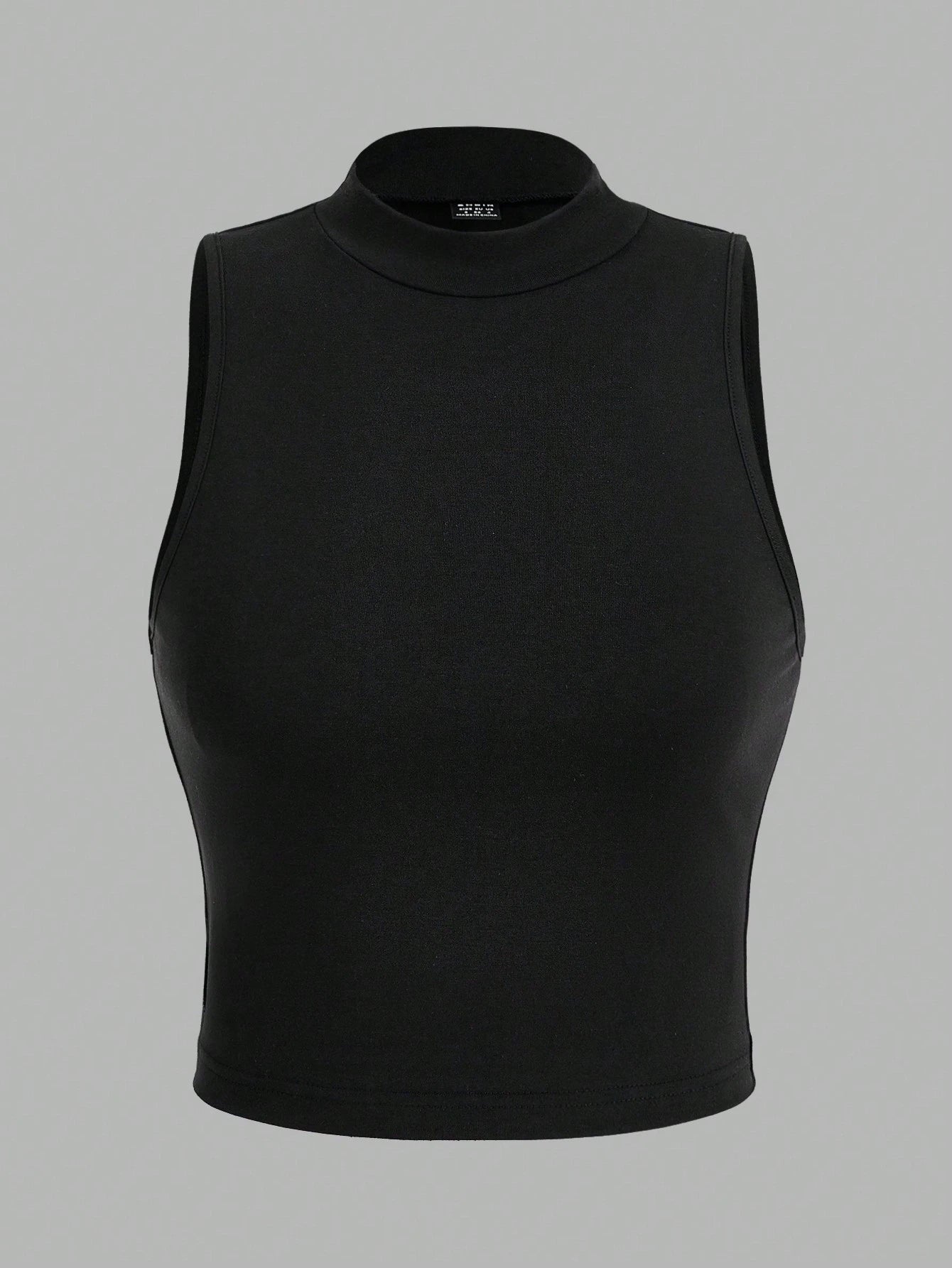 EZwear 2pcs Plus Size Minimalist High Neck Sleeveless Top Set, Suitable For Spring/Summer, Spring Break