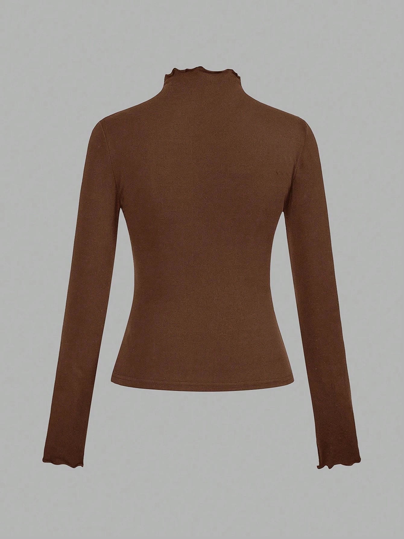 EZwear 2pcs/Set Apricot & Brown Color Casual Tight Fit Long Sleeve T-Shirts, Autumn/Winter