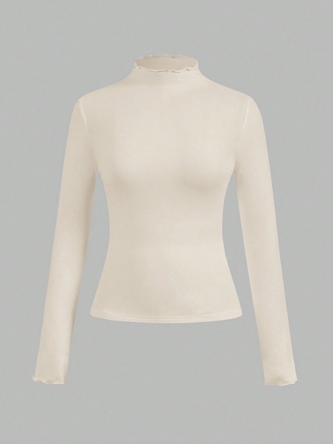 EZwear 2pcs/Set Apricot & Brown Color Casual Tight Fit Long Sleeve T-Shirts, Autumn/Winter