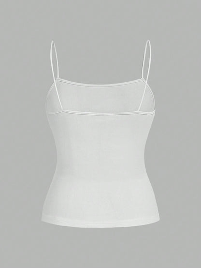 EZwear 3pcs/Set Women Plus Size Ruched Side Slim Fit Casual Camisole Top, Suitable For Summer Back To School