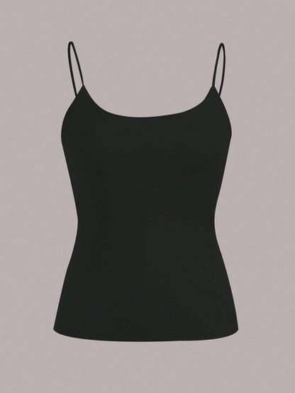 EZwear 4pcs/Set Basic Spaghetti Strap Tank Tops For Spring And Summer, Perfect For Summer
